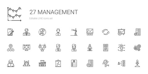 Poster - management icons set