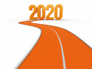 Poster - Way to 2020. Image with clipping path.