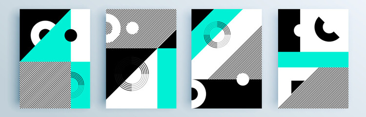 modern abstract covers set, minimal covers design. colorful geometric background, vector illustratio