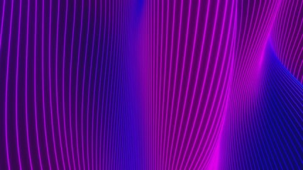 Poster - Looped animation. Abstract colorful wavy background in bright rainbow colors. Modern colorful wallpaper. 3d rendering.