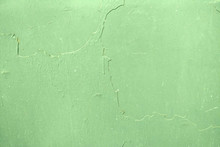 The Texture Of Green Peeling Paint On A Metal Wall