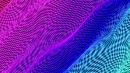 Poster - Abstract colorful wavy background in bright rainbow colors.