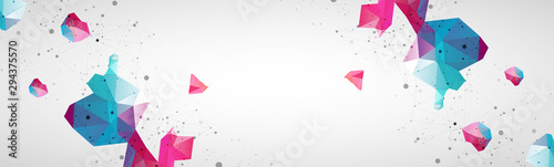 Fotomural Wireframe background with plexus effect
