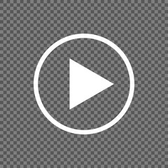 play button vector icon isolated on transparent background