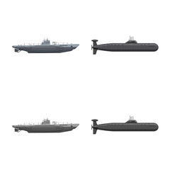 Wall Mural - Vector design of war and ship sign. Collection of war and fleet stock symbol for web.