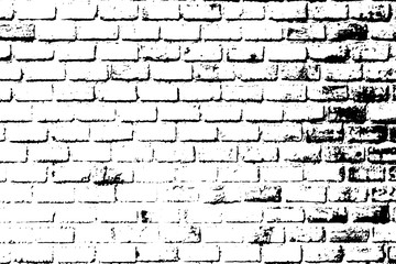 Canvas Print - Grunge black texture as brick wall shape on white background (Vector). Use for decoration, aging or old layer