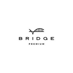 Wall Mural - bridge logo vector icon illustration line outline monoline