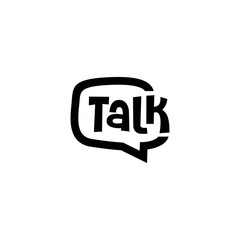 Wall Mural - talk chat bubble logo vector icon illustration