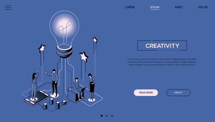 Aufkleber - Creativity - line design style isometric web banner