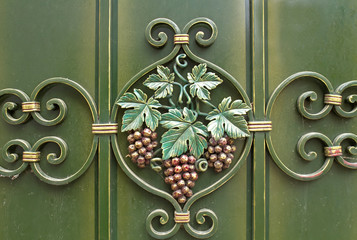 Canvas Print - Verzierte Tür in Colmar, Elsass, Frankreich