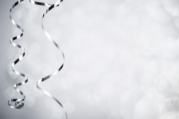 silver christmas curly ribbon