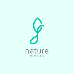 Canvas Print - Abstract music nature logo design icon vector template