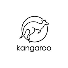 kangaroo animal vector logo design template.