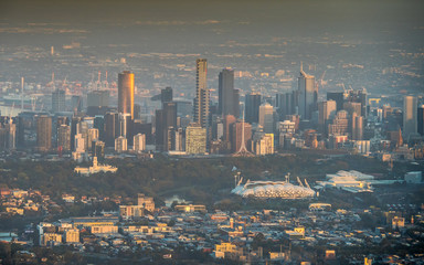 Wall Mural - Sunrise over the central business district of Melbourne