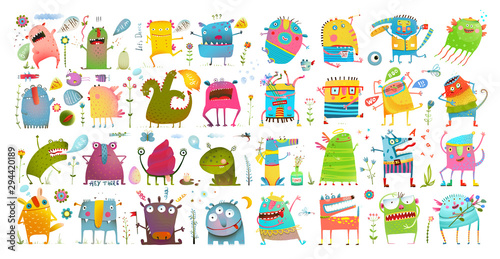 Fotomural Monster character cartoon funny design for kids.