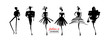 Fashion models sketch hand silhouette pop art