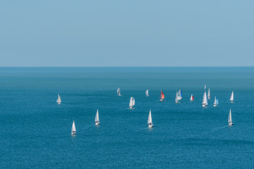 Wall Mural - Segelboote vor Trouville, Normandie, Frankreich