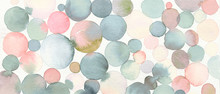 Abstract Bubble Watercolor Brush Strokes Painted Background. Texture Paper.