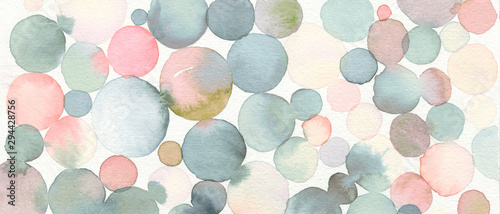 Cuadros en Lienzo Abstract bubble watercolor brush strokes painted background