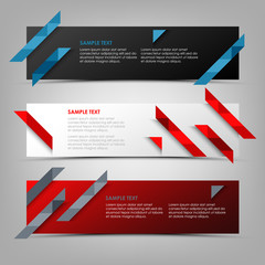 Wall Mural - Collection abstract banners with triangular colorful strips template