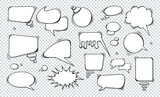 Fototapeta Konie - Comic speech bubbles. Set of speech bubbles. Empty Dialog Clouds. Illustration for Comics Book, Social Media Banners, Promotional Material. Blank empty speech bubbles for infographics. Vector graphics