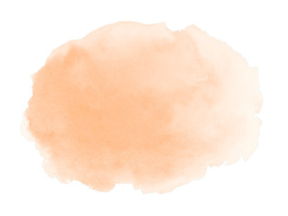 artistic watercolor light peach brushstroke with uneven edges.