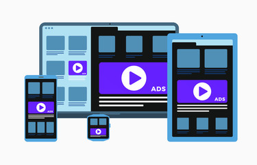Poster - programmatic advertising and targeting native marketing concept. cross-device and multi target audie