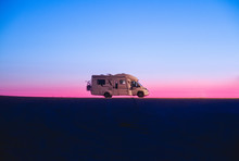 Adventure Campervan Motor Home At Sunset
