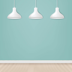 White Hanging Lamp Isolated Mint Background