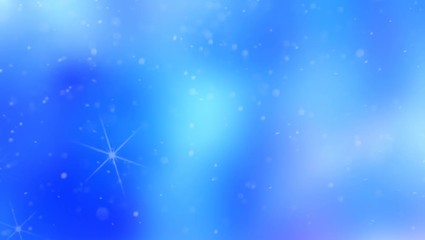 Wall Mural - abstract blur blue christmas background with stars and sparks. looped animation.