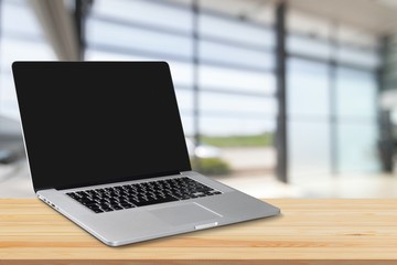 Sticker - Laptop with blank screen on background