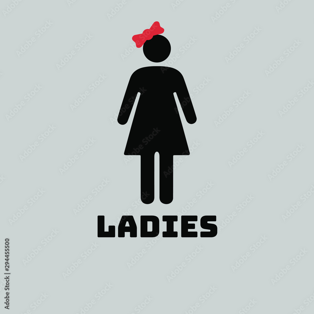 Ladies, Female Toilet Sign vector illustration. Simply flat design for ...