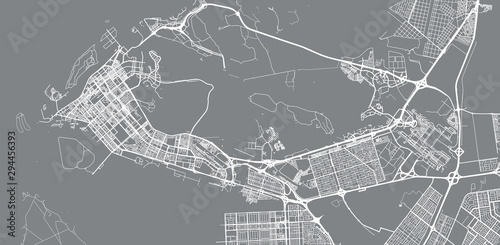 Fotografía Urban vector city map of Abu Dhabi, United Arab Emirates