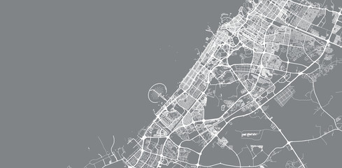 Poster - Urban vector city map of Dubai, United Arab Emirates