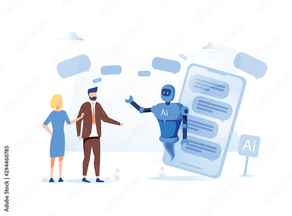AI, Chatbot, robotics online support Human interactive tech interaction ...