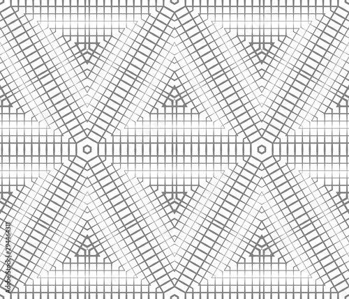 Abstract seamless geometric pattern. A fading array of many shapes.