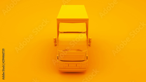 Fotografía Yellow Truck isolated on yellow background. 3d Illustration