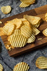 Wall Mural - Organic Salted Wavy Potato Chips