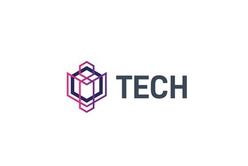 Fototapete - Abstract geometric hexagon technology logo design vector template
