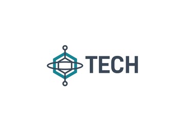 Fototapete - Abstract geometric hexagon technology logo design vector template
