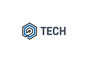 Fototapete - Abstract geometric hexagon technology logo design vector template