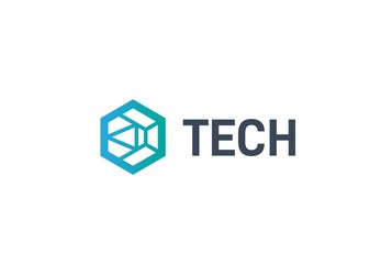 Fototapete - Abstract geometric hexagon technology logo design vector template