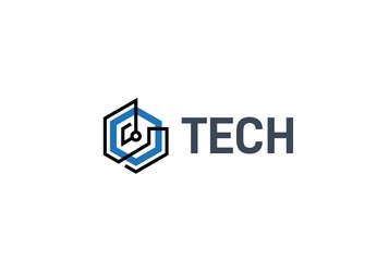 Fototapete - Abstract geometric hexagon technology logo design vector template