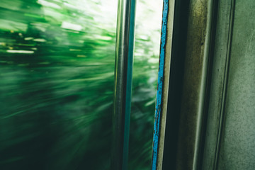 Wall Mural - Train window in the forest