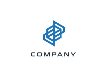 Fototapete - Abstract geometric hexagon technology logo design vector template with network connection line