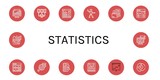 Fototapeta  - Set of statistics icons such as Chart, Data mining, Analytics, Funky, Analysis, Web analytics, Optimization, Calculus, Pie chart , statistics
