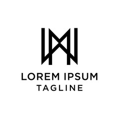 Fototapete - initial letter logo WM, MW logo template
