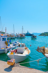 Sticker - Ermioni waterfront moored fishing boats