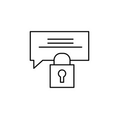 Poster - Chat lock multimedia icon. Element of confidential line icon