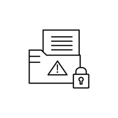 Poster - Lock document folder icon. Element of confidential line icon